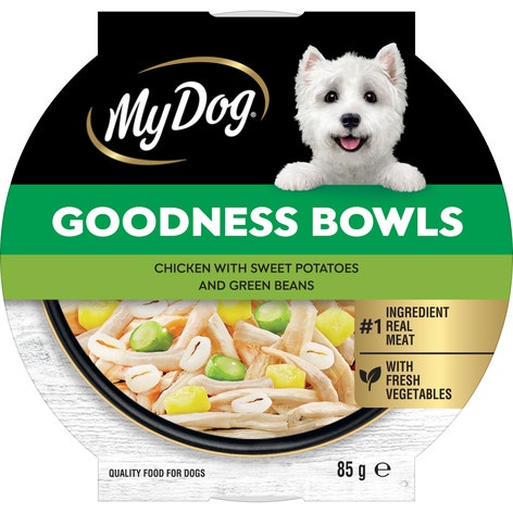 MY DOG Goodness Bowls Chicken with Sweet Potatoes and Green Beans 85g image 1